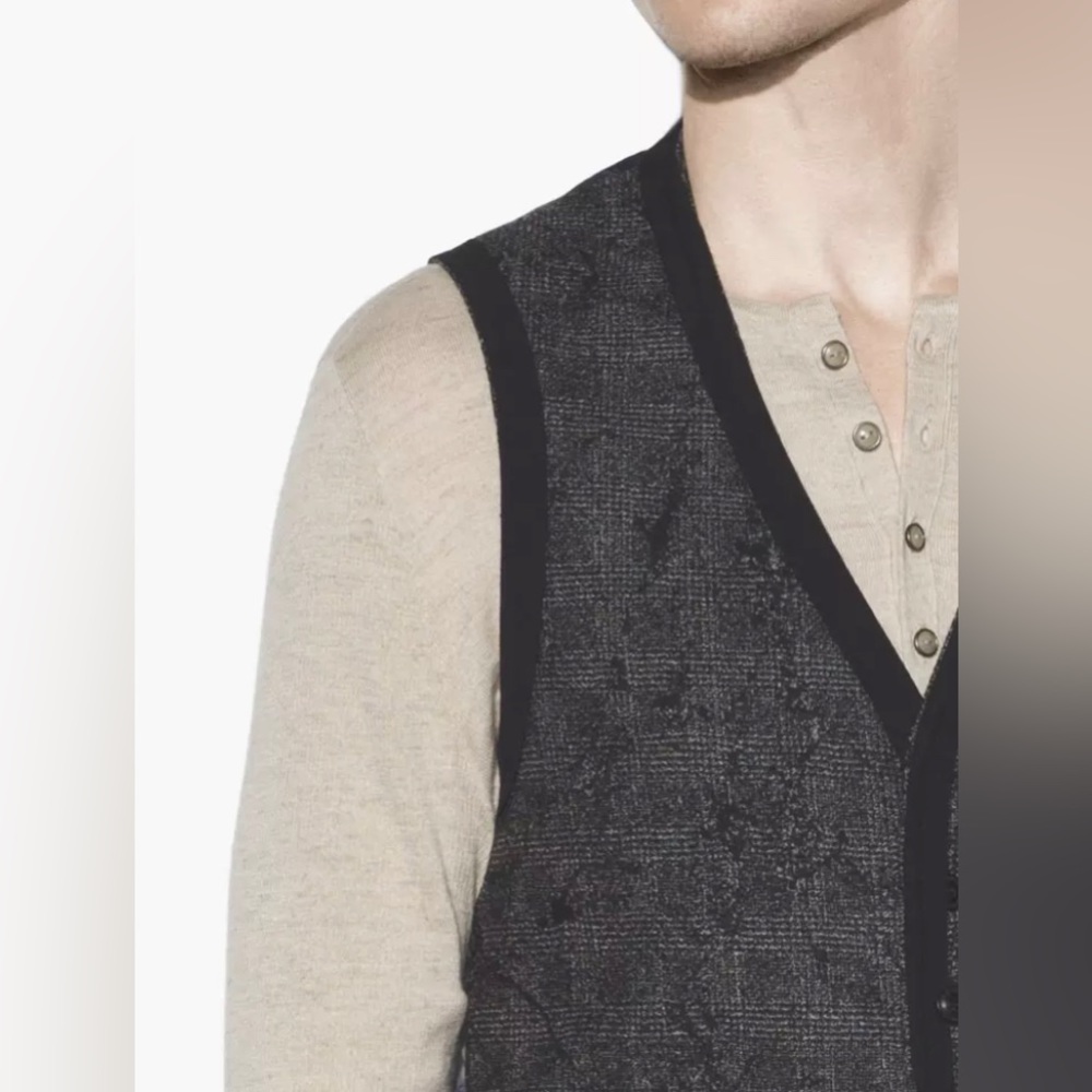 JOHN VARVATOS Abstract Jacquard Vest. Size EU 50 USA 40 - Picture 2 of 9